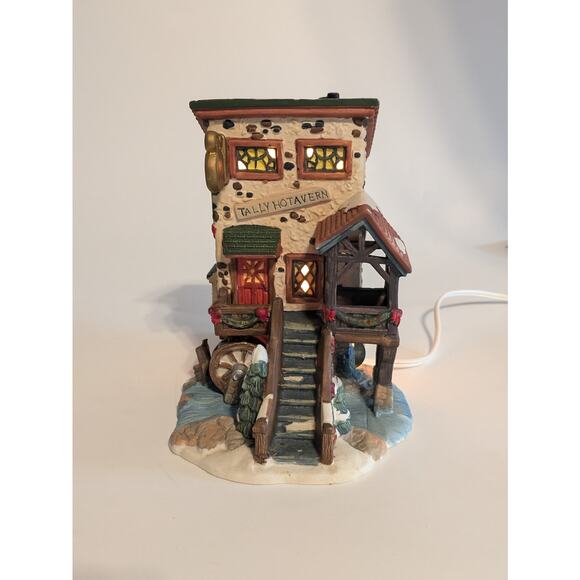 Christmas Streets Village Tally Ho Tavern Lighted Holiday Building Piece 1999 - Picture 5 of 16